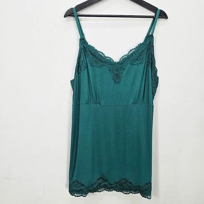 NWOT Lane Bryant Tank Top 22/24 3X Green Lace Trim Cami Babydoll Y2K Vibes Retro - Image 1 of 4