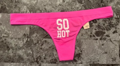 NWT VICTORIA'S SECRET PINK YOGA M SO HOT SEAMLESS VINTAGE RARE THONG PANTIES - Image 1 of 3