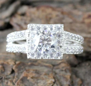 Anello da uomo Diamond Solitaire 1,18 carati bianco taglio tondo... - Foto 1 di 6