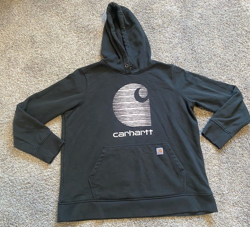 VETEMENTS Carhartt Felpa con Cappuccio Donna 1X Nero Rosa Logo Rain Defender Felpa Mezza