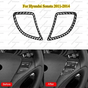 2Pcs Steering Wheel Button Cover Trim Stickers For Hyundai Sonata 2011-2014 - Picture 1 of 6