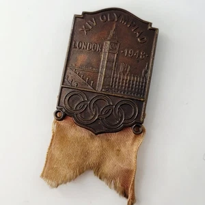 SELTEN - 1948 WETTKÄMPFER ABZEICHEN - OLYMPISCHE SPIELE LONDON - TEILNAHME PIN BADGE - Bild 1 von 6