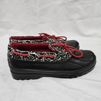 Sperry Top-Sider Botas de Goma Impermeables Zapatos para Mujer’s 10 Negro Floral Con Cordones Foto 1 de 4