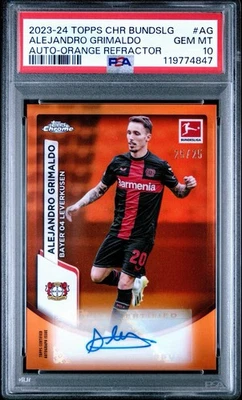2023-24 Topps Chrome Bundesliga Alejandro Grimaldo Orange Auto PSA 10 - Image 1 of 2