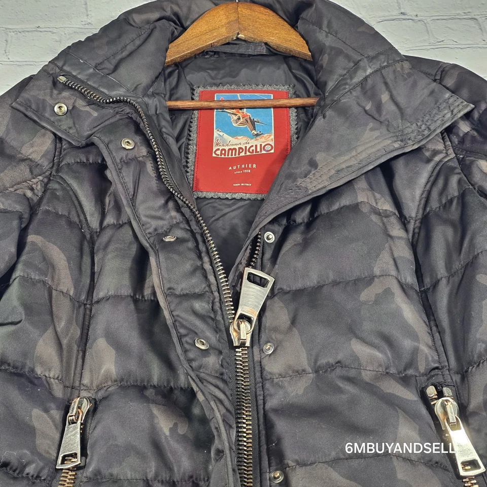 Auténtico Abrigo Chaqueta Grande Madonna Italiano Camuflaje Plumón Invierno Trabajo Y2k De Colección Foto 1 de 4