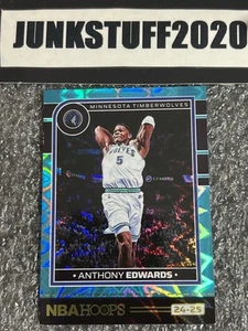 2024-25 NBA Hoops Anthony Edwards Blue Explosion Silver Holo #181 - Picture 1 of 4