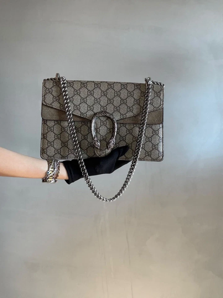 Gucci Dionysus GG Supreme Shoulder Chain Bag - Small - Brown - Iconic - Image 1 of 4