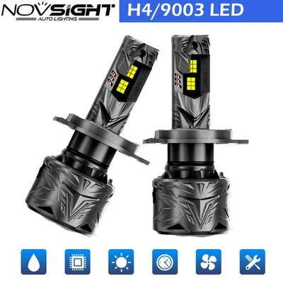 NOVSIGHT 2PCS H4 9003 Super White 60000LM Kit LED Headlight Bulbs High Low Beam - Image 1 of 4