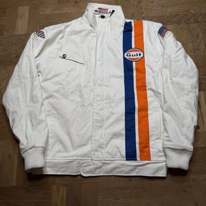 Steve McQueen White Gulf Racing Jacket RMG Small Racer - Picture 1 of 7