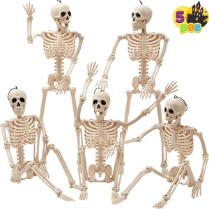 5 PCS Posable Halloween Skeleton Decor 16 Inches, Full Body Posable Joints Hangi - Picture 1 of 12