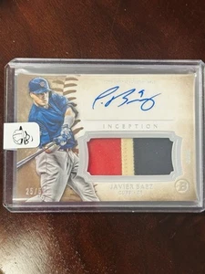 JAVIER BAEZ 2015 INCEPTION GOLD JUMBO GAME USED PATCH AUTO /50 Cubs - Picture 1 of 2