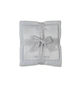 Neu mit Etikett Barefoot Dreams kuschelige blaue Satinborte Baby Empfangsdecke 30" x 30" - Bild 1 von 2