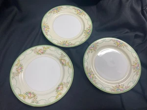 (3) Platos de cena Meito China porcelana Japón floral dorado verde amarillo 9-3/4” - Imagen 1 de 7