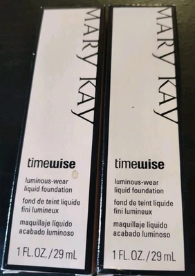 2 Mary Kay TimeWise Luminous Wear Liquid Foundation Discontinued 038699 Ivore 4 - Image 1 of 4