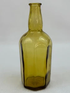 Vintage Glasflasche bernsteinfarben achteckig gemarkt Japan 6" klein achtseitig - Bild 1 von 10