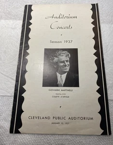 Auditorium Concerts brochure, Jan 1937 Giovanni Martinelli &Alexander Warshawsk - Picture 1 of 9