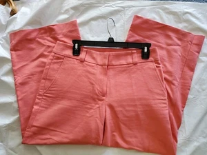 Ann Taylor LOFT Womens 4 Wide Leg Capri Dress Career Coral Pink Pants 30x24 - Picture 1 of 6