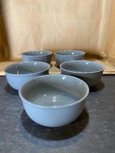 Set of 5 / Royal Norfolk 6” Gray Gloss Soup / Cereal Bowls - Picture 1 of 6