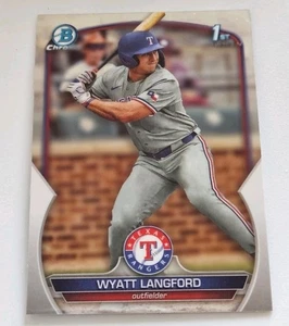 2023 Wyatt Langford First BDC-106 Base Rangers - Bild 1 von 2