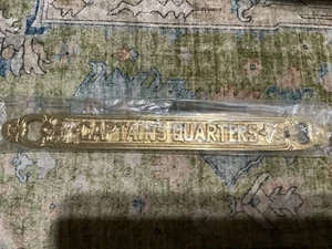 12" Solid Brass "Captains Quarters" Door Sign - Nautical Wall Decor - Boat Cabin - Picture 1 of 2