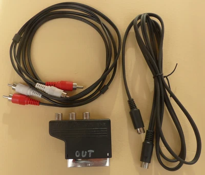 ✅ Chinch zu Scart-Adapter + Audio-Chinch- + SVHS/S-Video-Kabel 4 Pin Mini - Bild 1 von 4