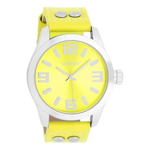 Oozoo Armbanduhr Junior Basic Neon Line mit Lederband 40 MM Neon gelb / Neon gel - Picture 1 of 1