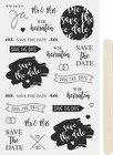 Rubbel-Sticker "Save the Date" 10 x 19 cm schwarz,