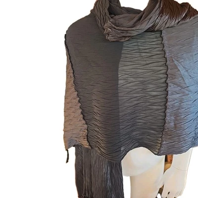 Anne Klein Black Long 32" Wide X 72" Long Semi Sheer Shawl  - Image 1 of 4