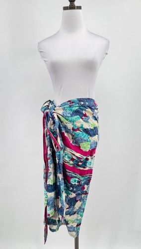 Gonna lunga sarong Kenzo Paris donna blu floreale avvolgente taglia 40 US 8