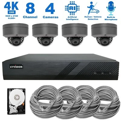 CTVISION 4K NVR 8MP Audio PoE IP Security CCTV Video Surveillance Camera System - Image 1 of 4