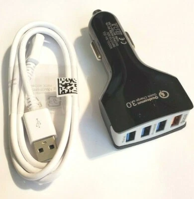 Qualcomm QC 3.0 36W Quad 4 Port USB Fast Charger and Micro USB Cable universal - Image 1 of 4