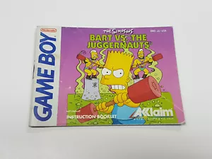 The Simpson's: Bart vs The Juggernauts autentico solo manuale Nintendo Game Boy * - Foto 1 di 21