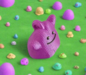 Portachiavi Ditto all'uncinetto stampato in 3D - Foto 1 di 5