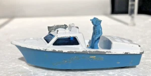 Matchbox Police Launch MB52-B superfast Lesney England white deck blue hull - Picture 1 of 6