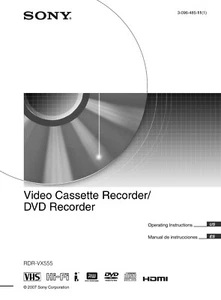 Sony RDR-VX555 VCR/DVD Owners Instruction Manual Reprint - Picture 1 of 1