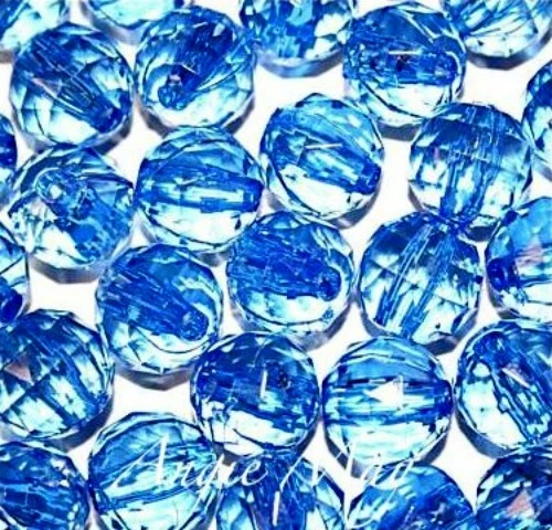 30 o 100 cuentas redondas facetadas grandes brillantes de acrílico de 12 mm ~ ¡Elige tu color! Foto 1 de 1