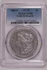 1888-O VAM 21 "OVAL O" TOP 100 MORGAN DOLLAR PCGS VF35 - Picture 1 of 2
