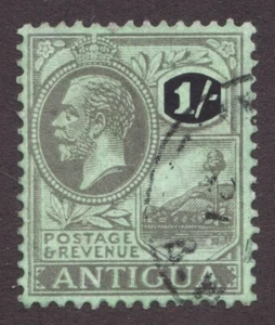 1921 Antigua Sc# 60 - 1 Shilling, KGV, St John's Harbour - Used Cv$10.50 - Picture 1 of 1