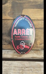 Plaque émaillée arrêt de bus Paris années 50 | Selency