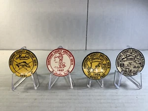 Vintage Florence MA Massachusetts Anglers Fishing License Badge Pinback Button - Picture 1 of 10
