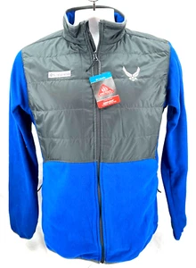 US Air Force USAF Falcons Blue Columbia Omni-Heat Quilted Full Zip Jacket Mens L - Picture 1 of 9