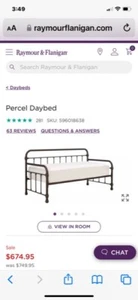 new metal daybed frame takes twin mattress..dark brown matte metal. - Picture 1 of 1