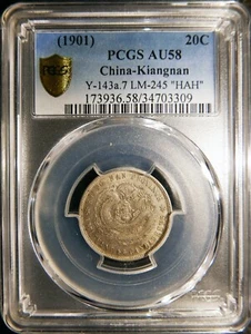 CHINA. Kiangnan. 20 Cents. 1901. PCGS AU58. - Picture 1 of 2