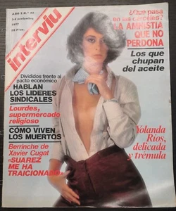 Revista Interviú, Nº77, noviembre de 1977, Yolanda Ríos - Imagen 1 de 1