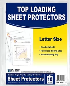 C-Line Top Loading Standard Sheet Protectors, Clear, Pack of 10 05017 - Picture 1 of 3