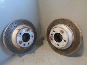 Porsche Cayenne 958 92A Brake Discs Rear Pair Vented and Drilled 2011 to 2018 - Picture 1 of 12
