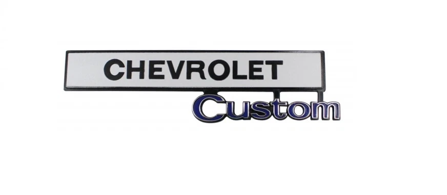 1969-72 Chevy Truck Glove Box Door Emblem "CHEVROLET Custom" Trim Part - Image 1 of 1