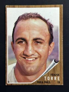1962 Topps Baseball Frank Torre Phillies Base 303 - Picture 1 of 3