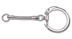 12 llaveros plateados serpiente de acero de 25 mm ideales para agregar cuentas de orificios grandes * - Imagen 1 de 3