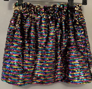 Zara Designer Girls Rainbow Sequin Skirt - Girls SIZE 8/9 - Picture 1 of 10